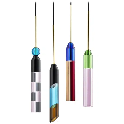Pre-owned Reflections Copenhagen Colorful Crystal Pendant Lamps, Hand-sculpted Contemporary Crystal In Transparent