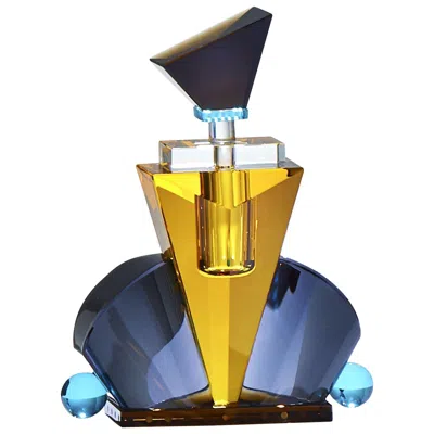 Pre-owned Reflections Copenhagen Colorful Crystal Perfume Flacon, Hand-sculpted Contemporary Crystal In Black