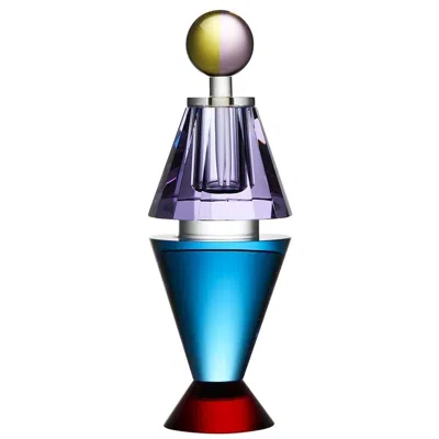 Pre-owned Reflections Copenhagen Colorful Crystal Perfume Flacon, Hand-sculpted Contemporary Crystal In Purple