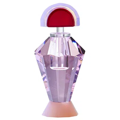 Pre-owned Reflections Copenhagen Colorful Crystal Perfume Flacon, Hand-sculpted Contemporary Crystal In Purple