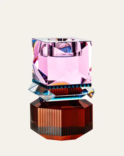REFLECTIONS COPENHAGEN DAKOTA TEALIGHT HOLDER, BROWN & ROSE