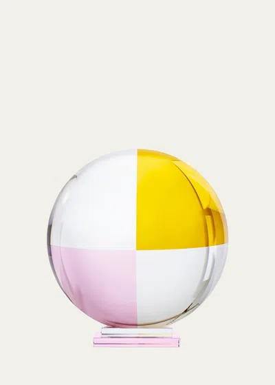 Reflections Copenhagen Delirium Crystal Sphere, Small In Clearpinkyellow