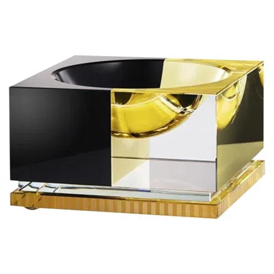 Pre-owned Reflections Copenhagen Denver Crystal Bowl, Hand-sculpted Contemporary Crystal In Sand