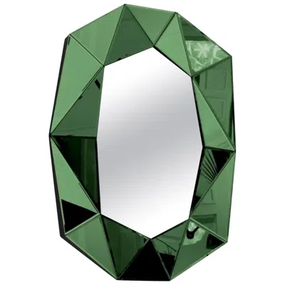 Pre-owned Reflections Copenhagen Diamond Large Mirror Emerald In Green