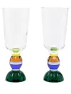 Reflections Copenhagen Ascot Tall Crystal Glass Set In Green