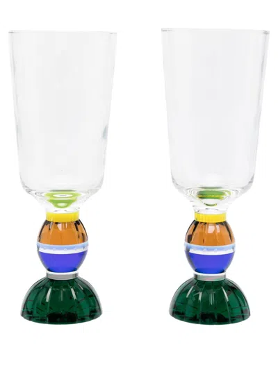 Reflections Copenhagen Ascot Tall Crystal Glass Set In Green