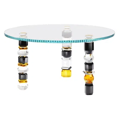 Pre-owned Reflections Copenhagen Hand-sculpted Contemporary Crystal Table In Sand