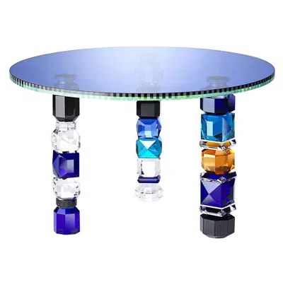 Pre-owned Reflections Copenhagen Hand-sculpted Detroit Contemporary Crystal Table In Purple