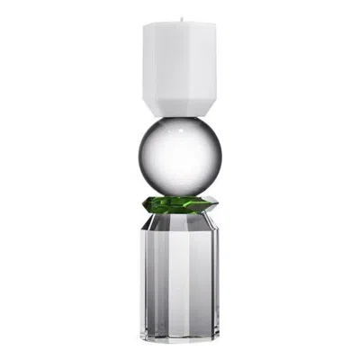 Pre-owned Reflections Copenhagen Memphis Crystal T-light Holder, Handsculpted Contemporary Crystal In Gray