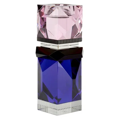 Pre-owned Reflections Copenhagen Miami Crystal T-light Holder, Hand-sculpted Contemporary Crystal In Purple