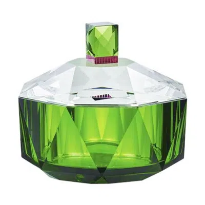 Pre-owned Reflections Copenhagen New Haven Crystal Bonbonniere, Hand-sculpted Contemporary Crystal In Green