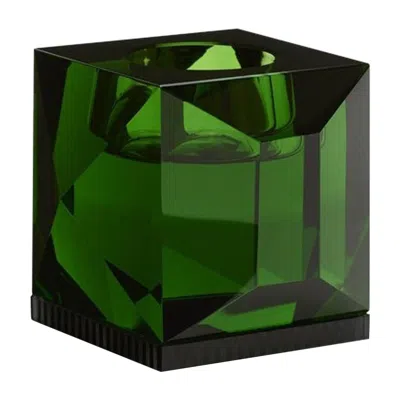 Pre-owned Reflections Copenhagen Ophelia Green Crystal T-light Holder, Hand-sculpted Contemporary Crystal