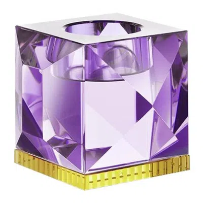 Pre-owned Reflections Copenhagen Ophelia Purple Crystal T-light Holder, Hand-sculpted Contemporary Crystal