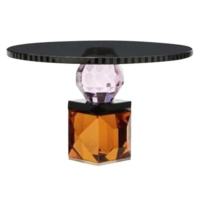Pre-owned Reflections Copenhagen Savannah Crystal Tray Hand Sculpted Contemporary Crystal In Black