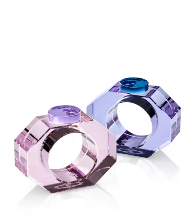 Reflections Copenhagen Set Of 2 Crystal Shelby Napkin Rings In Multi