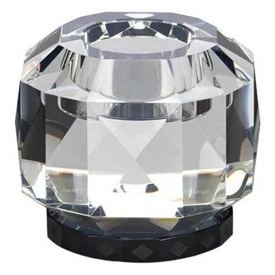 Pre-owned Reflections Copenhagen Texas Black Crystal T-light, Hand-sculpted Contemporary Crystal