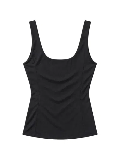 Reformation Thistle Ruched Top In Black