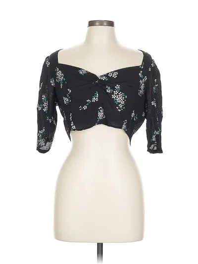 Pre-owned Reformation 3/4 Sleeve Blouse In Black