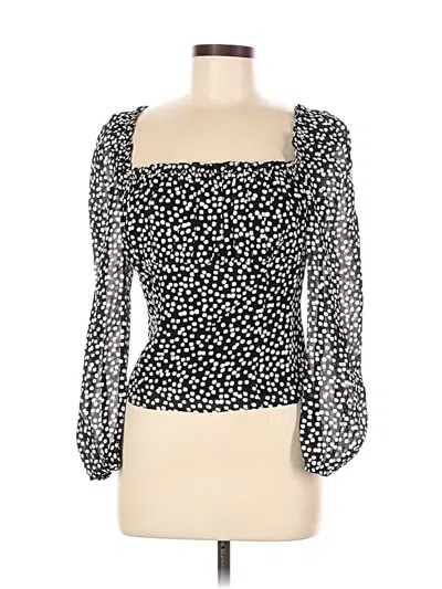 Pre-owned Reformation 3/4 Sleeve Blouse In Black