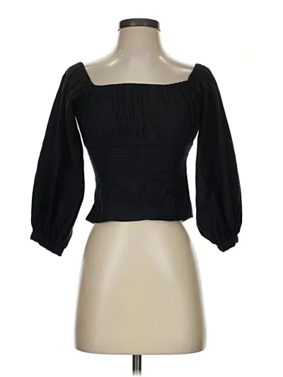 Pre-owned Reformation 3/4 Sleeve Blouse In Black