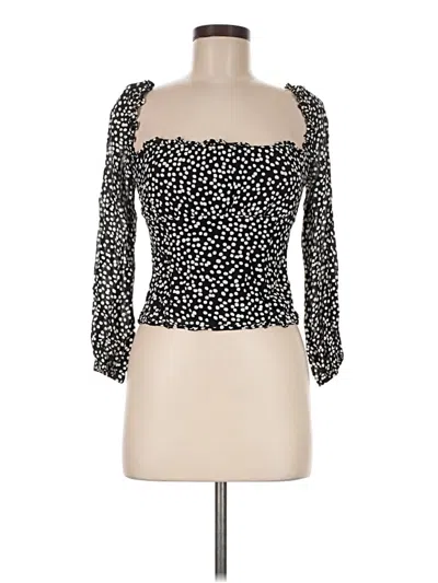 Pre-owned Reformation 3/4 Sleeve Blouse In Black