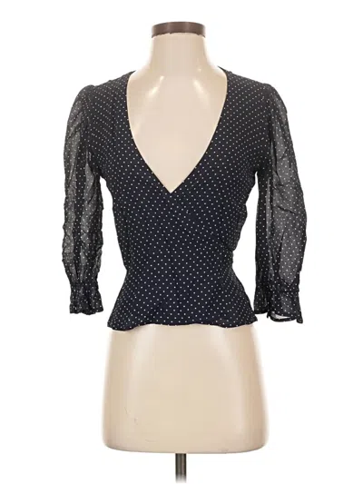 Pre-owned Reformation 3/4 Sleeve Blouse In Black