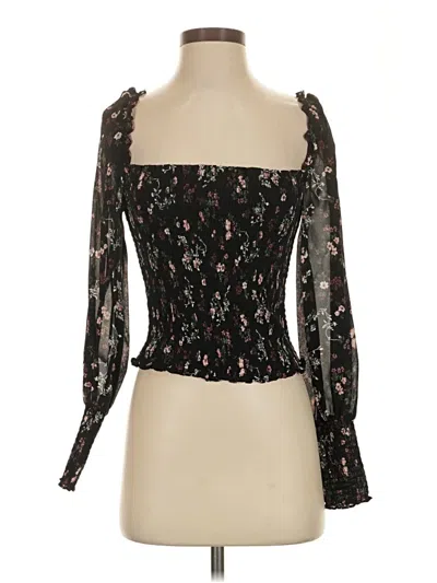 Pre-owned Reformation 3/4 Sleeve Blouse In Black