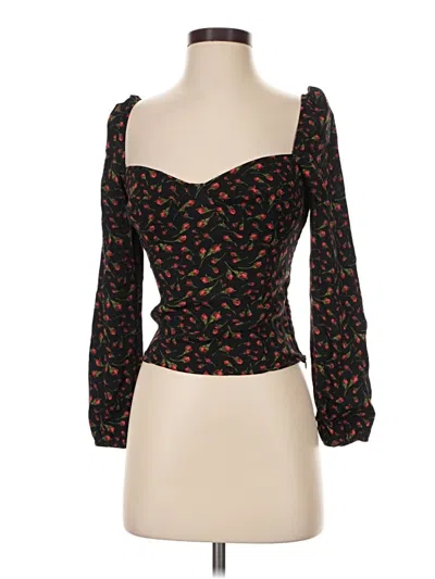Pre-owned Reformation 3/4 Sleeve Blouse In Black