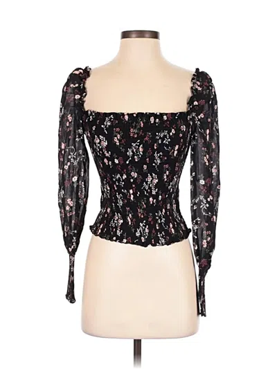 Pre-owned Reformation 3/4 Sleeve Blouse In Black