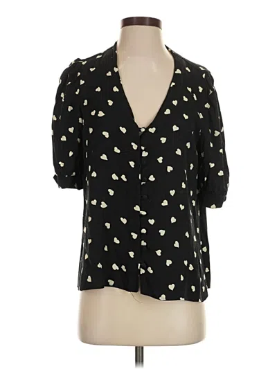 Pre-owned Reformation 3/4 Sleeve Blouse In Black