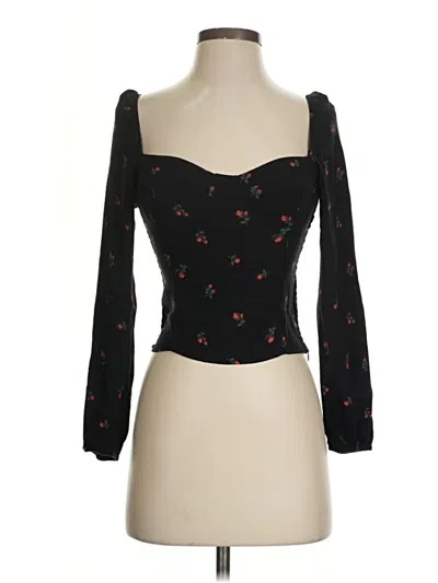 Pre-owned Reformation 3/4 Sleeve Blouse In Black