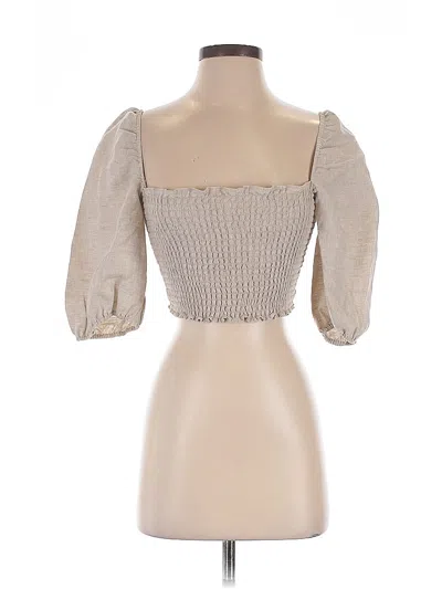 Pre-owned Reformation 3/4 Sleeve Blouse In Brown