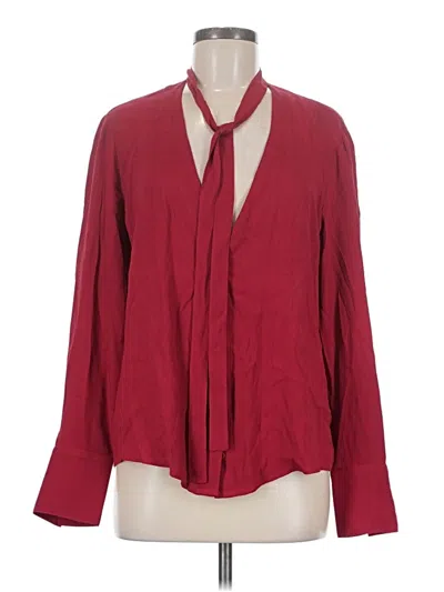 Pre-owned Reformation 3/4 Sleeve Blouse In Burgundy