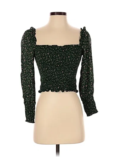 Pre-owned Reformation 3/4 Sleeve Blouse In Green