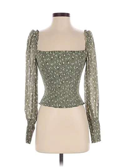 Pre-owned Reformation 3/4 Sleeve Blouse In Green