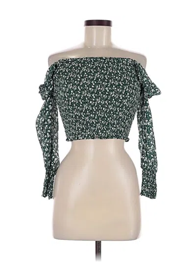 Pre-owned Reformation 3/4 Sleeve Blouse In Green