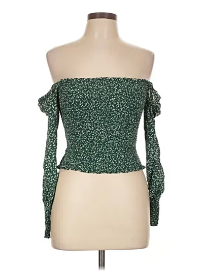 Pre-owned Reformation 3/4 Sleeve Blouse In Green
