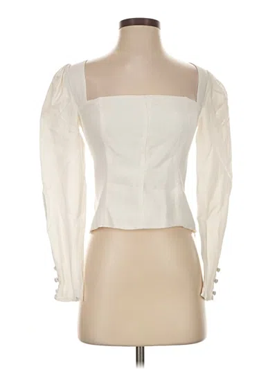 Pre-owned Reformation 3/4 Sleeve Blouse In Ivory