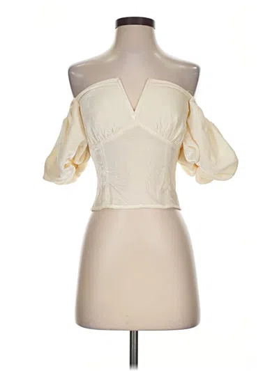 Pre-owned Reformation 3/4 Sleeve Blouse In Ivory