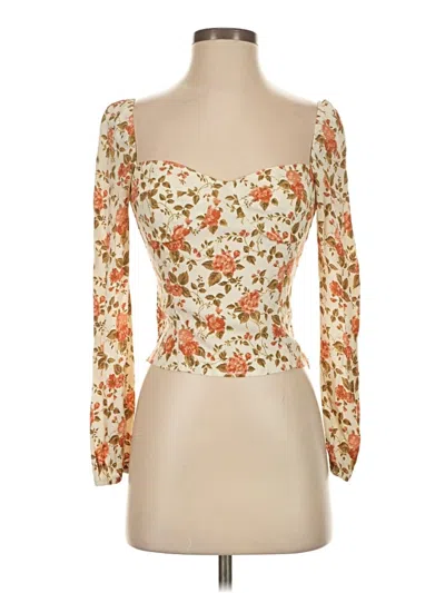 Pre-owned Reformation 3/4 Sleeve Blouse In Orange