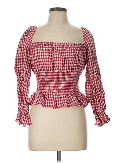 Pre-owned Reformation 3/4 Sleeve Blouse In Red