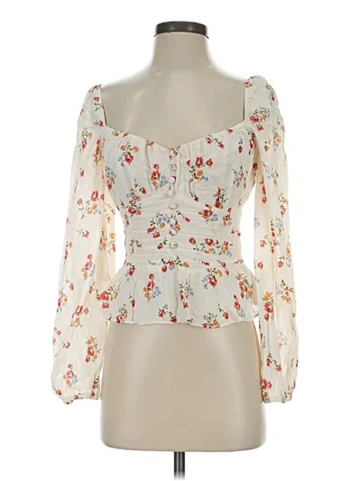 Pre-owned Reformation 3/4 Sleeve Blouse In White