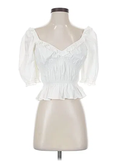 Pre-owned Reformation 3/4 Sleeve Blouse In White
