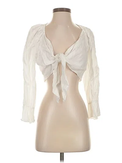 Pre-owned Reformation 3/4 Sleeve Blouse In White