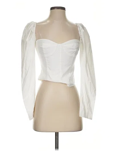 Pre-owned Reformation 3/4 Sleeve Blouse In White