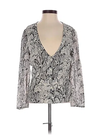 Pre-owned Reformation 3/4 Sleeve Button Down Shirt In Ivory