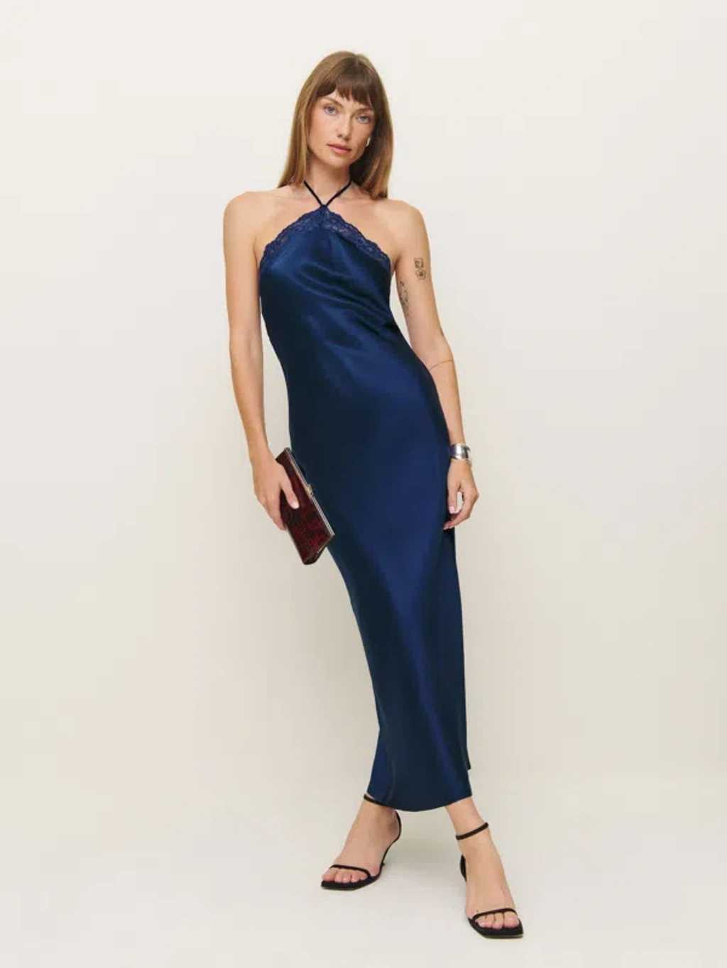 Reformation Aara Silk Dress In Danube | ModeSens