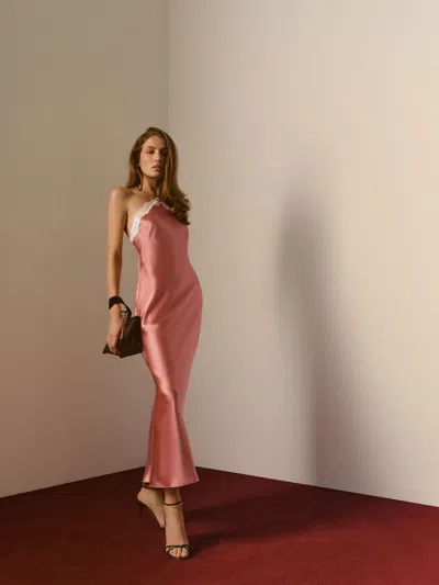 Reformation Aara Silk Dress Pink Xs