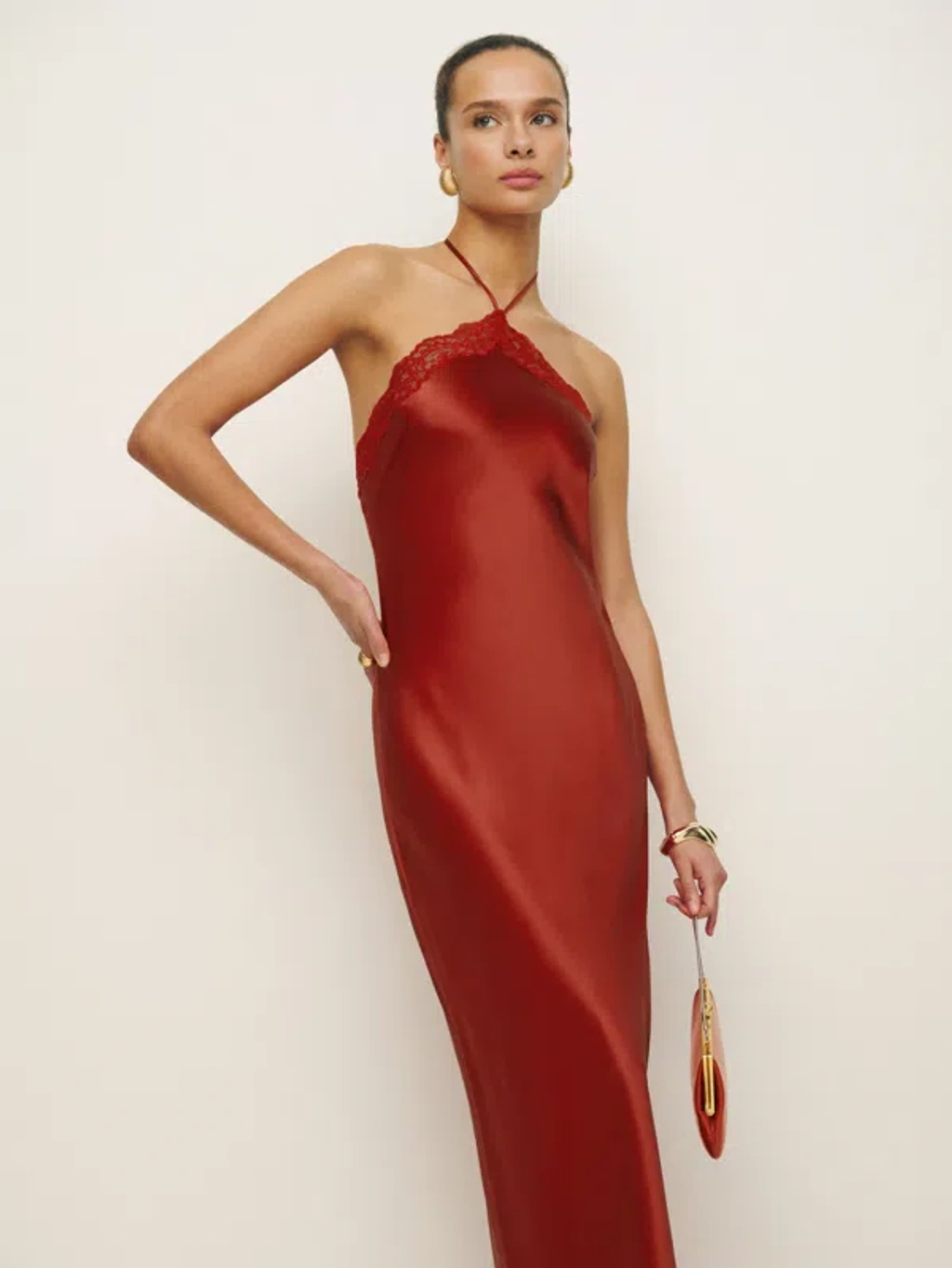 silk tomato dress Esby Kate Silk Dress - Tomato