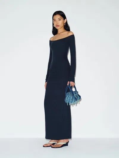 Reformation Abbott Knit Dress Blue Xs